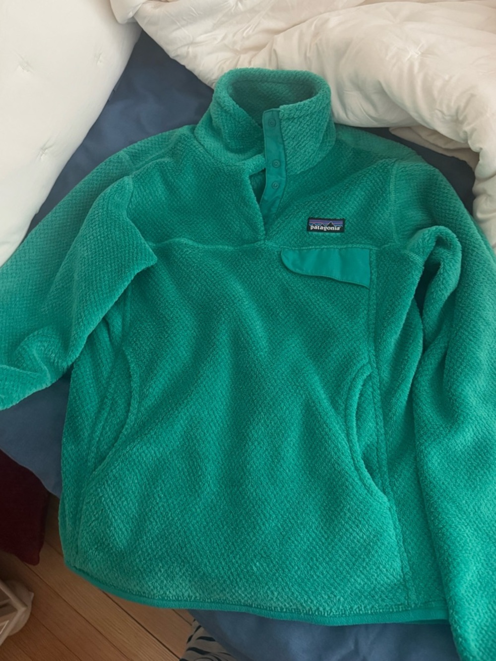 Patagonia Teal Green Snap-T Fleece Pullover